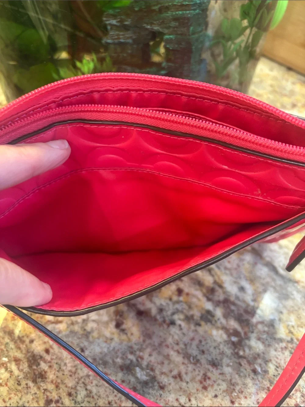 Coach Patent Leather Wristlet - Bright Pink
